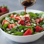 Fresh Spinach Strawberry Salad with Feta & Balsamic Glaze