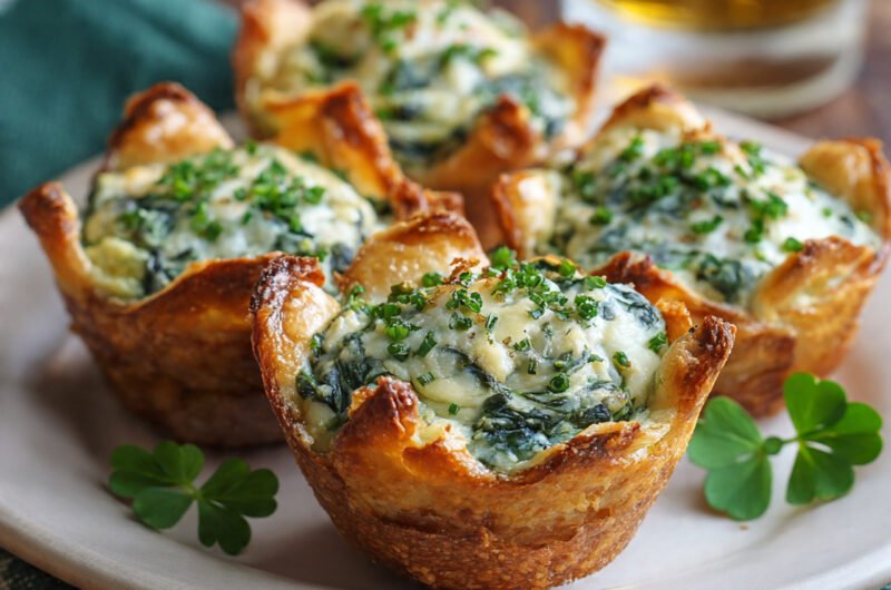 Shamrock Spinach Dip Cups