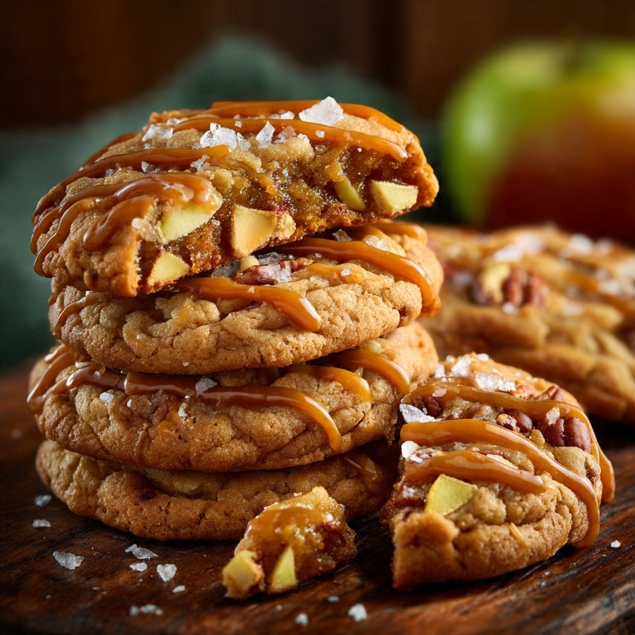 Salted Caramel Apple Pecan Cookies: Sweet, Nutty & Decadent Treats