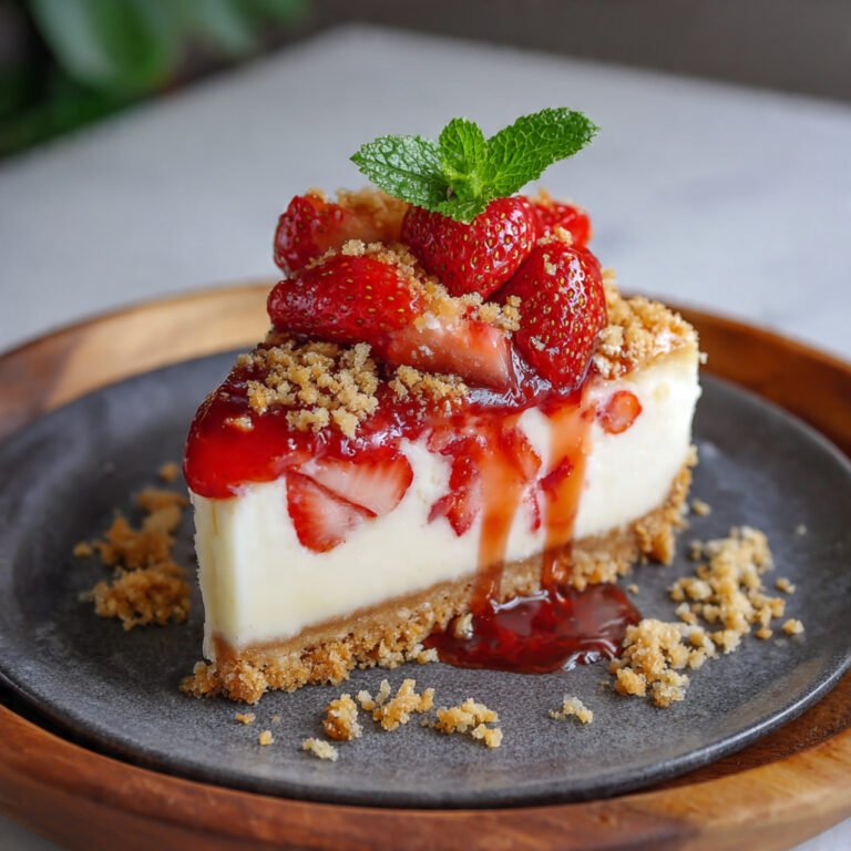 White Chocolate Strawberry Cheesecake