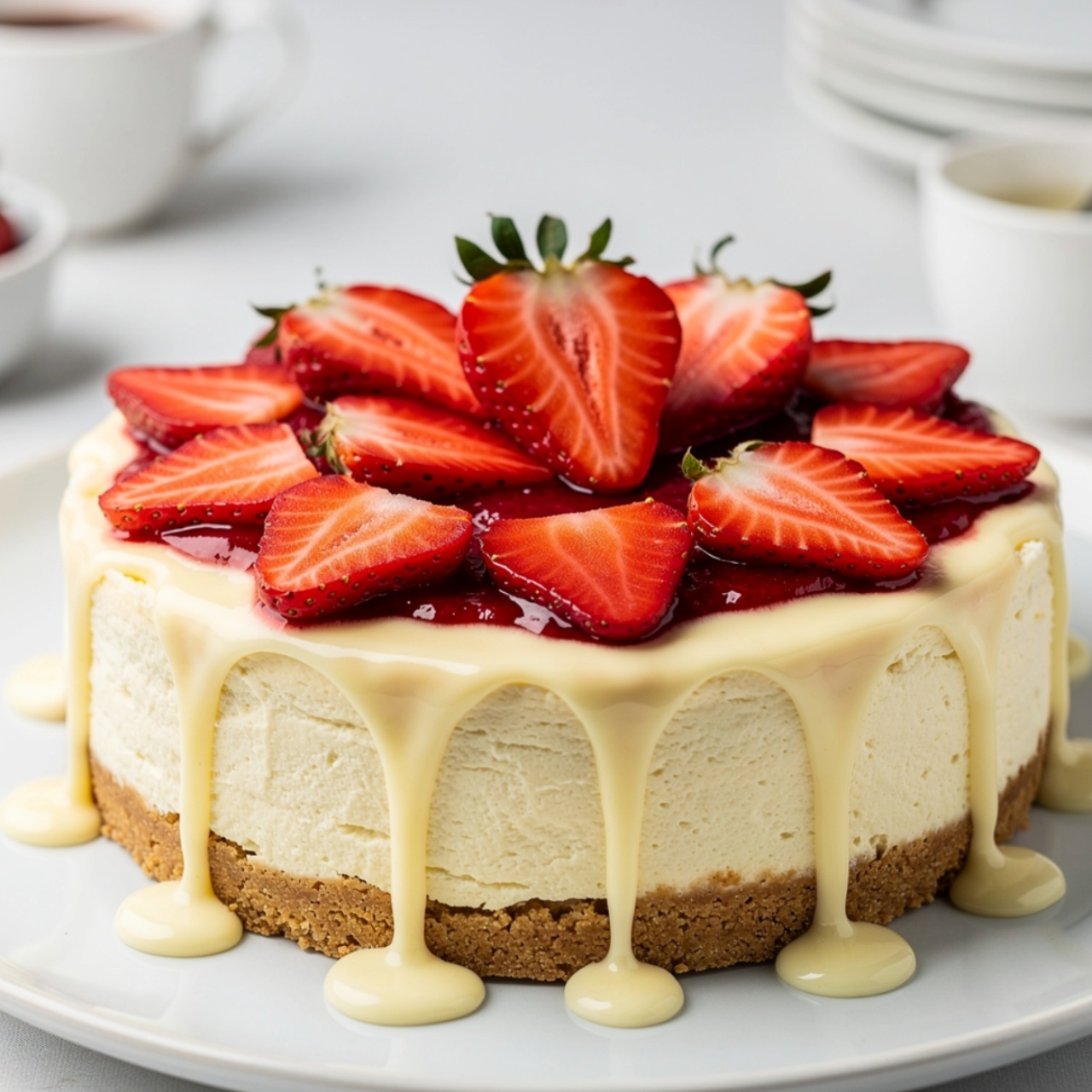 White Chocolate Strawberry Cheesecake: Sweet, Fruity & Decadent Dessert