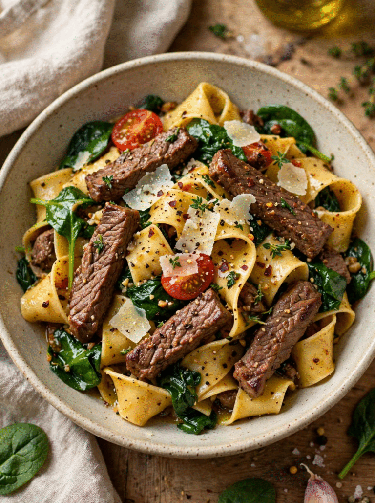 Beef and Spinach Pasta: Creamy, Savory, and Family-Friendly