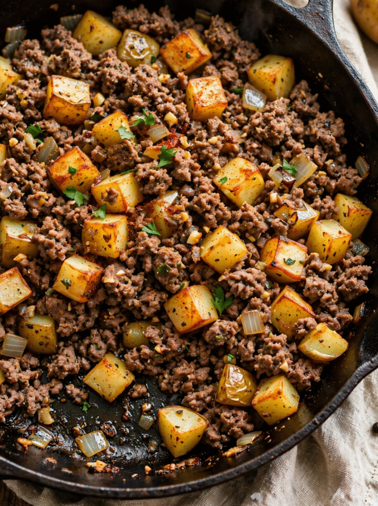 Ground Beef and Potatoes: Quick, Hearty One-Pan Meal